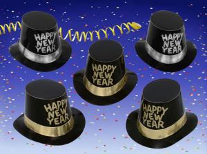 Chapeaux hauts New Year scintillant