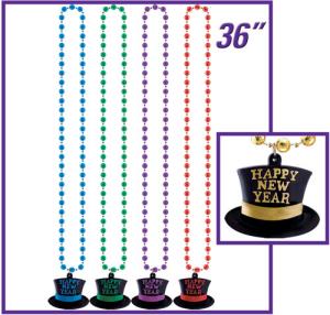 Colliers de perles 36" pendentif chapeau haut H.N.Y.